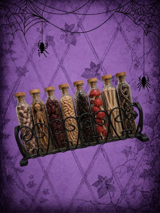 Other - Beyond Midnight 🦉🧚‍♂️ Apothecary Spice Rack with 8 Glass Bottles